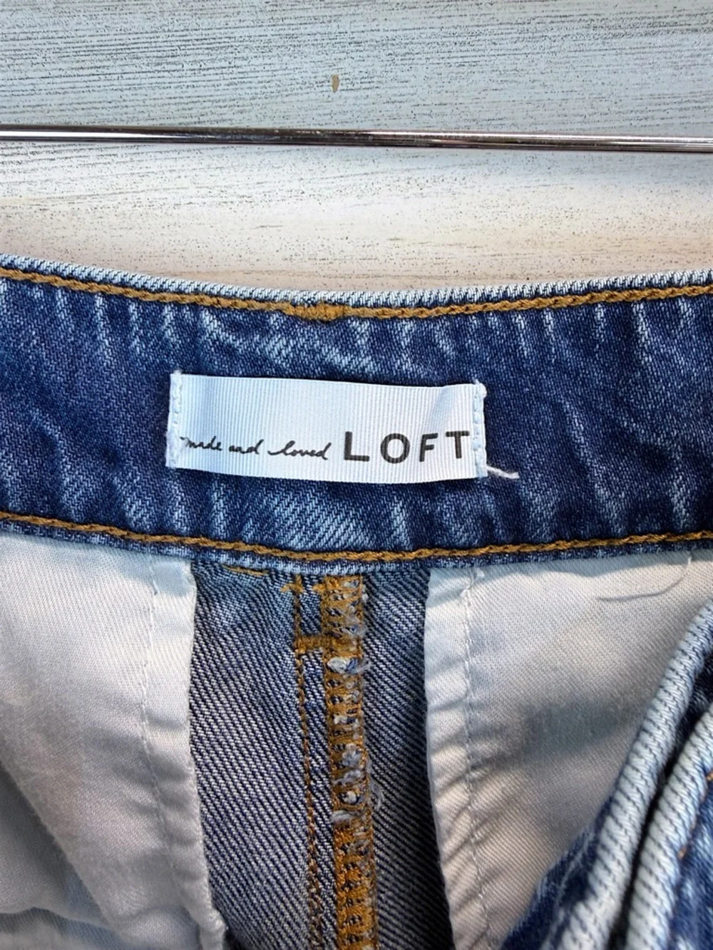 LOFT Wide Leg Jeans High Rise Trouser Denim Sz 8 Y2K Coastal Chic Casual - Picture 11 of 13